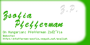 zsofia pfefferman business card